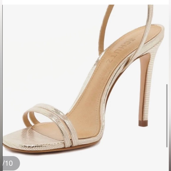 Schutz size 5 Gold Heel Sandal - Picture 2 of 4